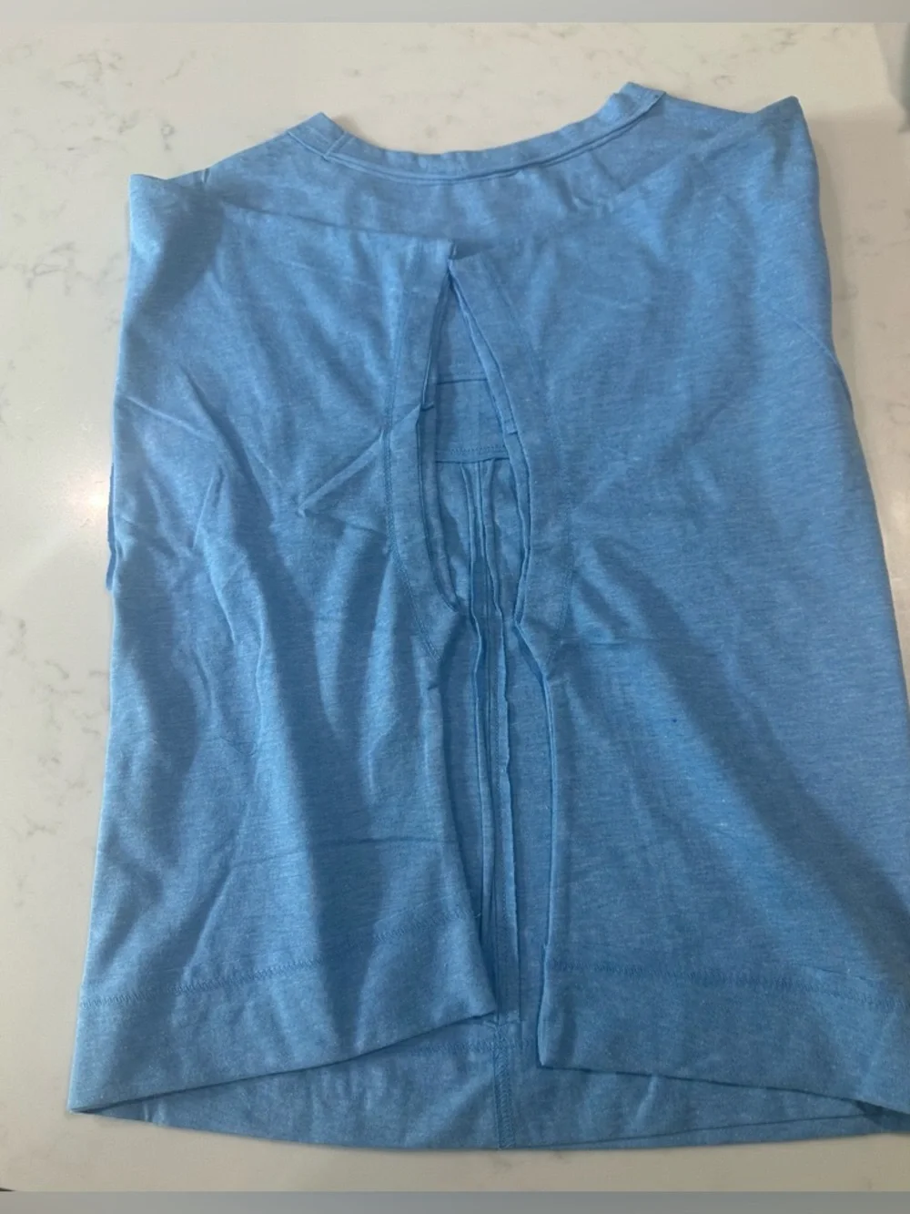 ZENANA EXPOSED SEAM SET - CORNFLOWER BLUE Casual Lounge Tee & Shorts Set - Picture 7 of 12